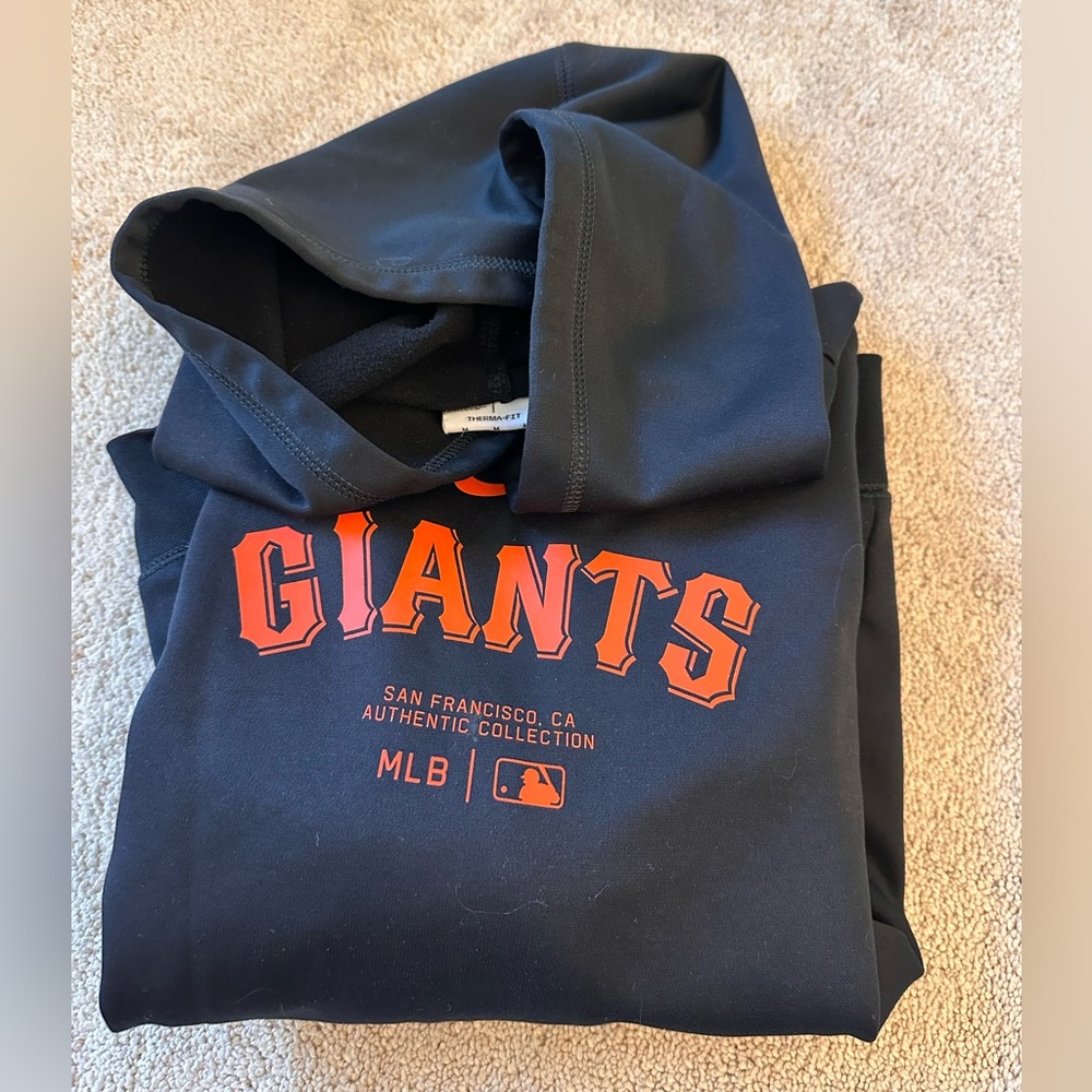 Nike Black and Orange Giants Hoodie - Boys M
